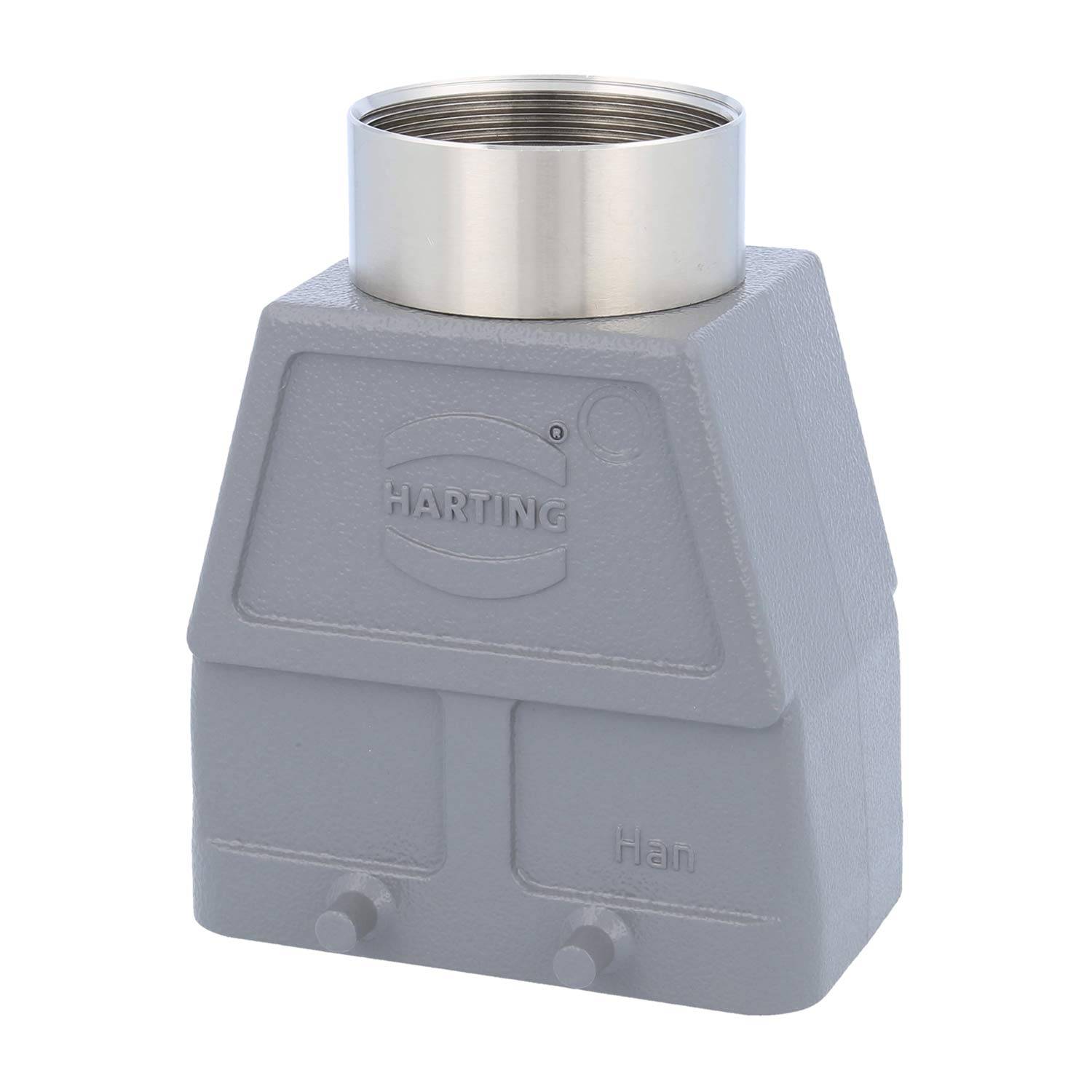 HARTING Han 10B Tüllengehäuse hoch, 1xM40 gerader Kabelabgang, für 2 Bügel (am Unterteil) Verschraubung M40