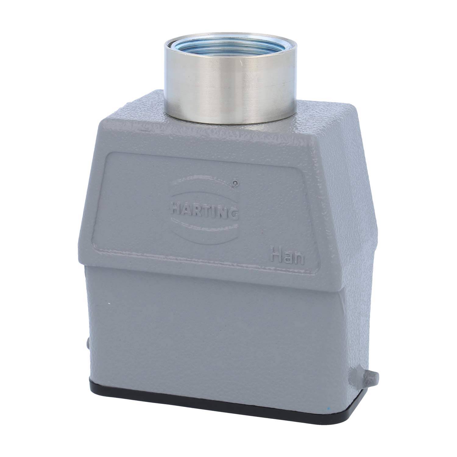 HARTING Han 10A Tüllengehäuse hoch, 1xM25 gerader Kabelabgang, für 1 Bügel (am Unterteil) Verschraubung M25