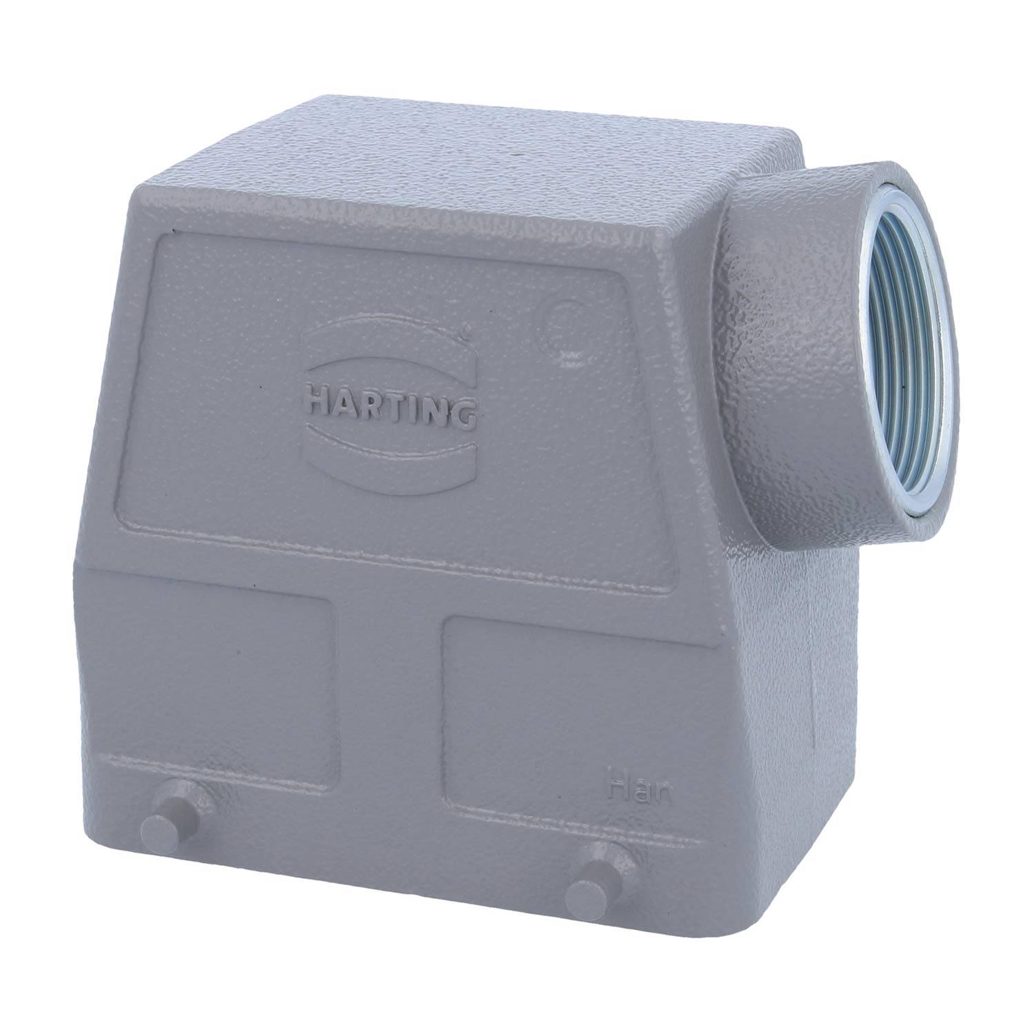 HARTING Han 32A Tüllengehäuse hoch, 1xM32 seitlicher Kabelabgang, für 2 Bügel (am Unterteil) Verschraubung M32