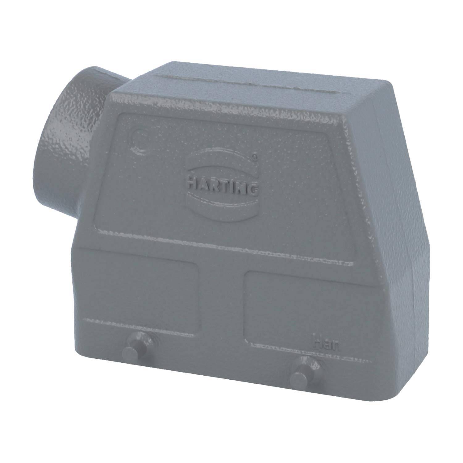 HARTING Han 16B Tüllengehäuse hoch, 1xM32 seitlicher Kabelabgang, für 2 Bügel (am Unterteil) Verschraubung M32