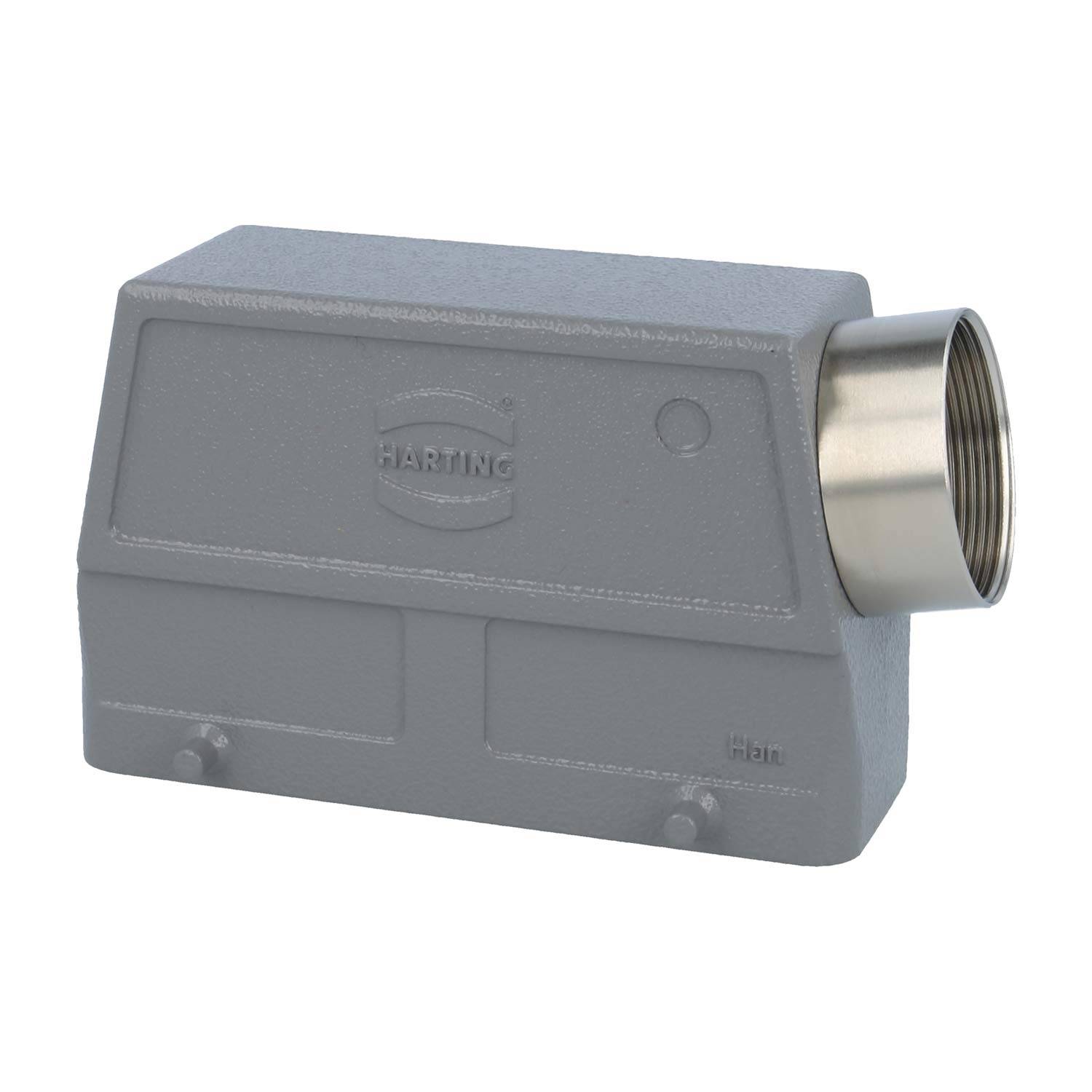 HARTING Han 24B Tüllengehäuse hoch, 1xM40 seitlicher Kabelabgang, für 2 Bügel (am Unterteil) Verschraubung M40