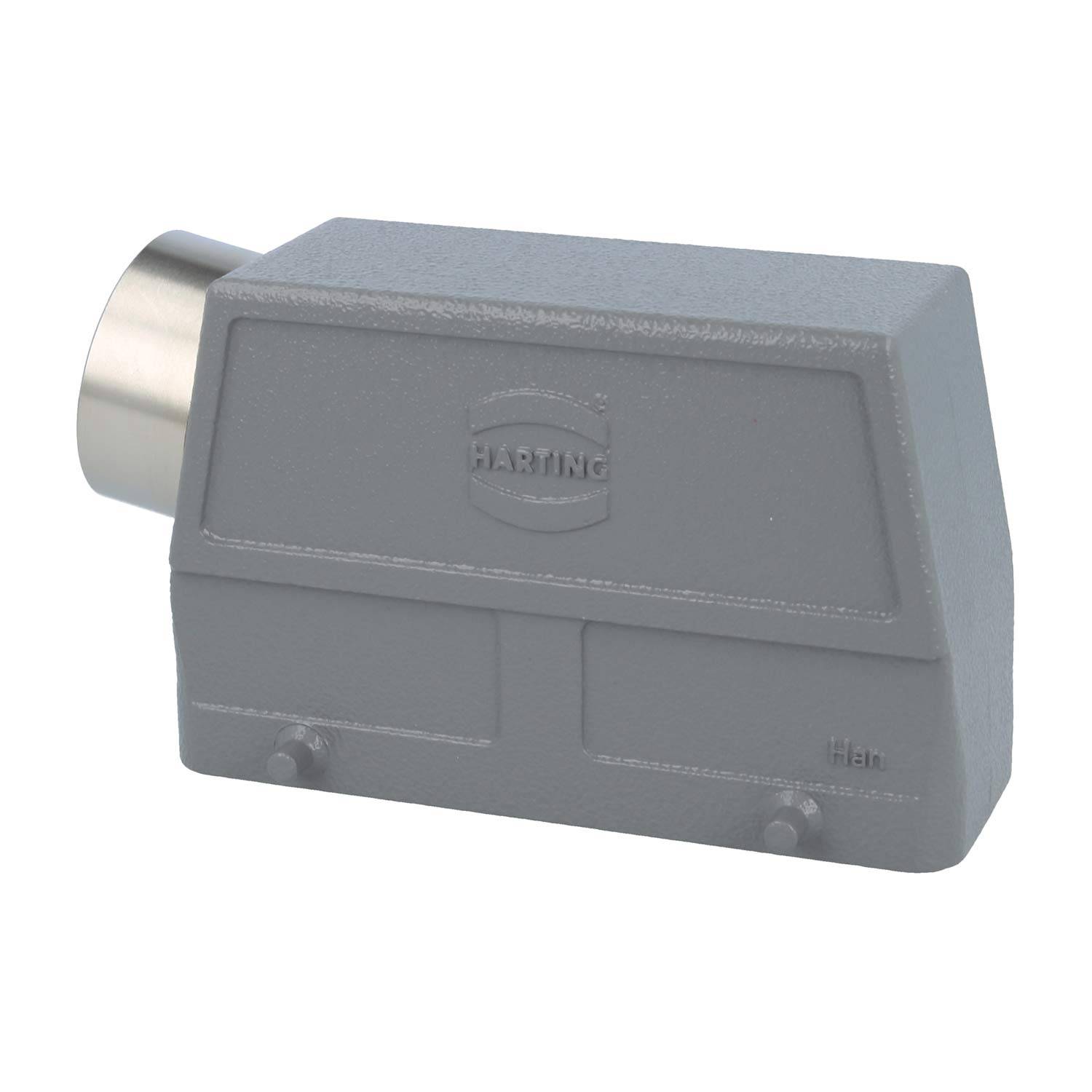HARTING Han 24B Tüllengehäuse hoch, 1xM40 seitlicher Kabelabgang, für 2 Bügel (am Unterteil) Verschraubung M40
