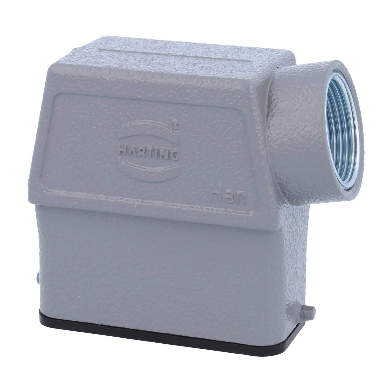 HARTING Han 10A Tüllengehäuse hoch, 1xM25 seitlicher Kabelabgang, für 1 Bügel (am Unterteil) Verschraubung M25