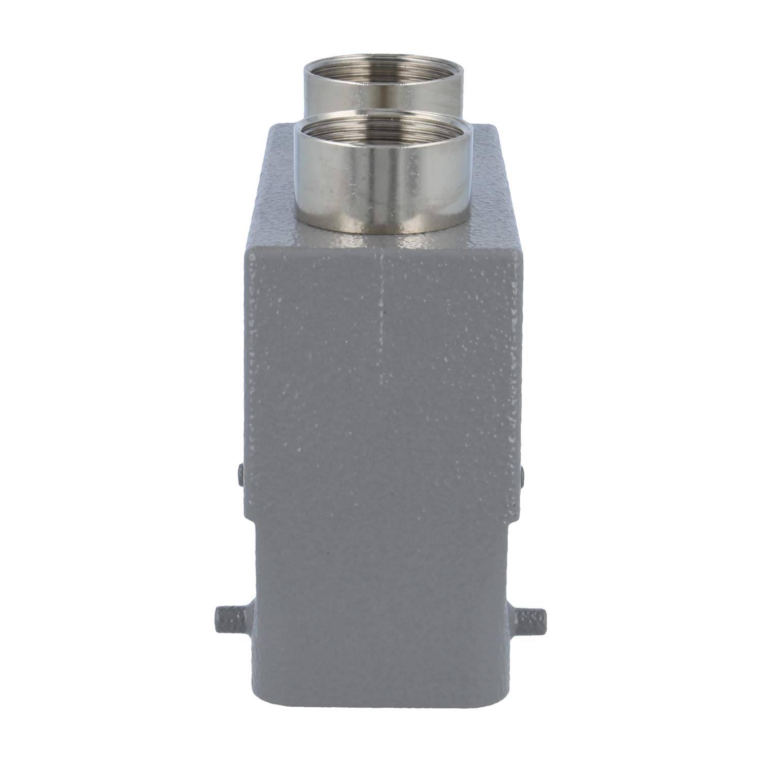 HARTING Han 24B Tüllengehäuse hoch, 2xPG21 gerader Kabelabgang, für 2 Bügel (am Unterteil) Verschraubung PG21