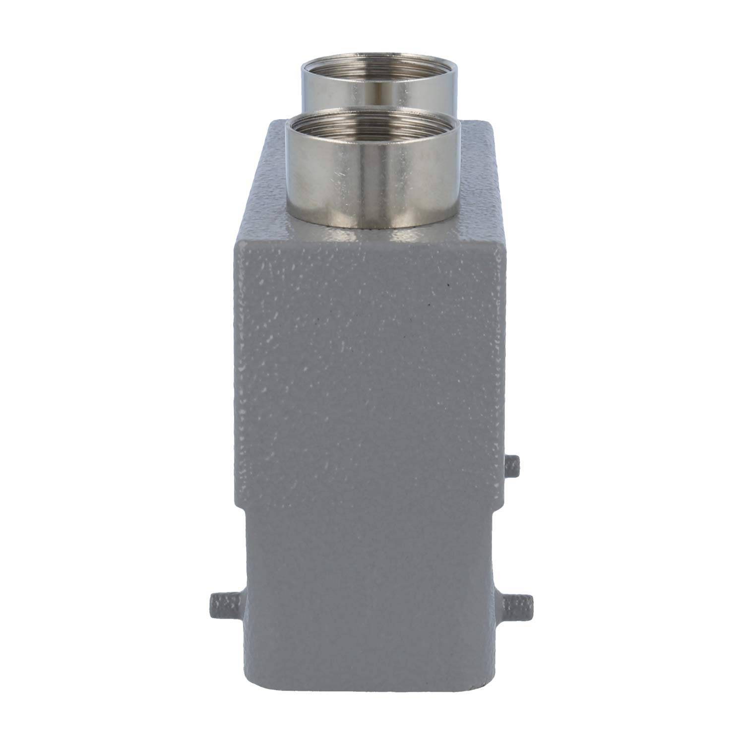 HARTING Han 24B Tüllengehäuse hoch, 2xPG21 gerader Kabelabgang, für 2 Bügel (am Unterteil) Verschraubung PG21