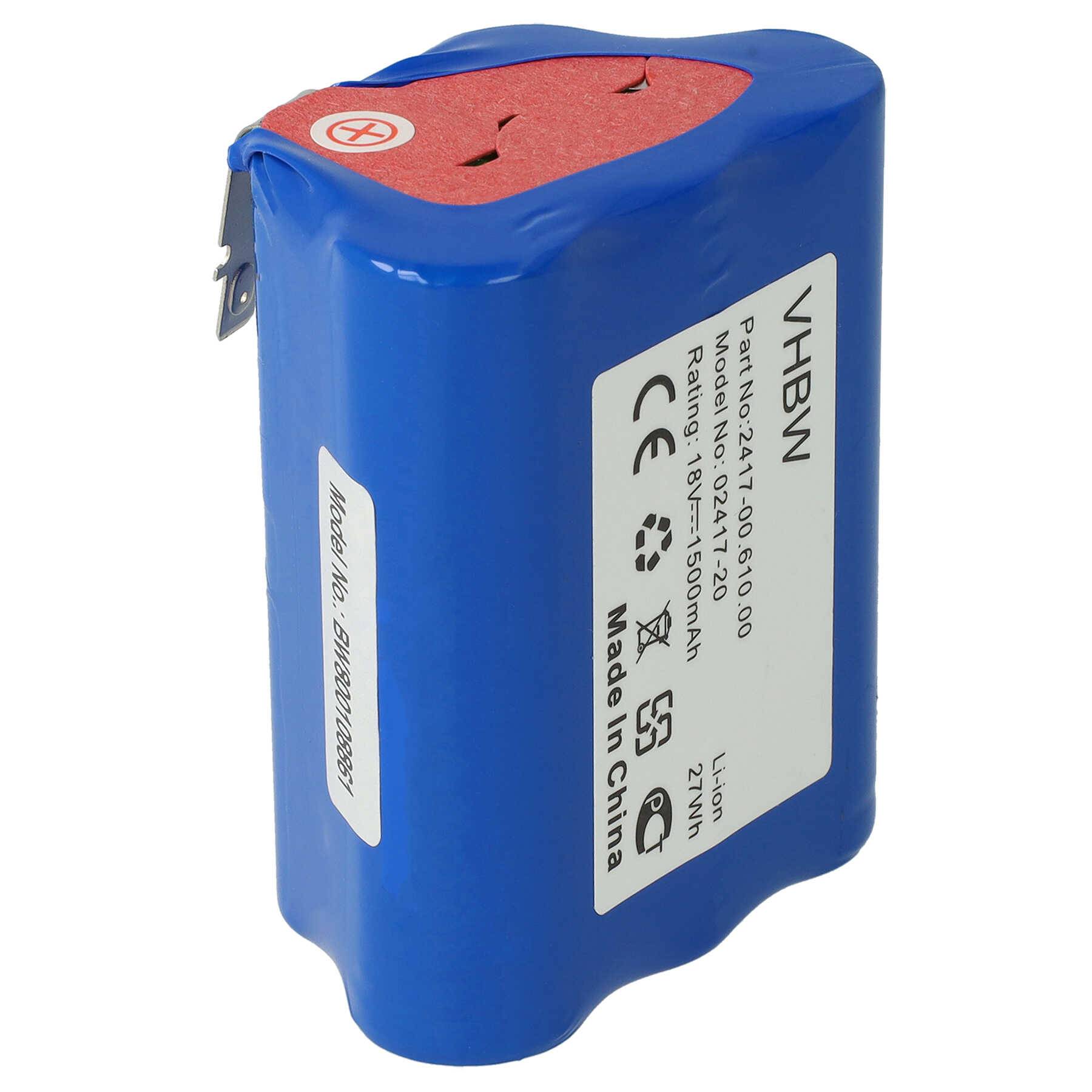 vhbw Akku Ersatz für Gardena 2417-00.610.00 für Rasenmäher Grasschere, Strauchschere (1500mAh 18V Li-Ion)