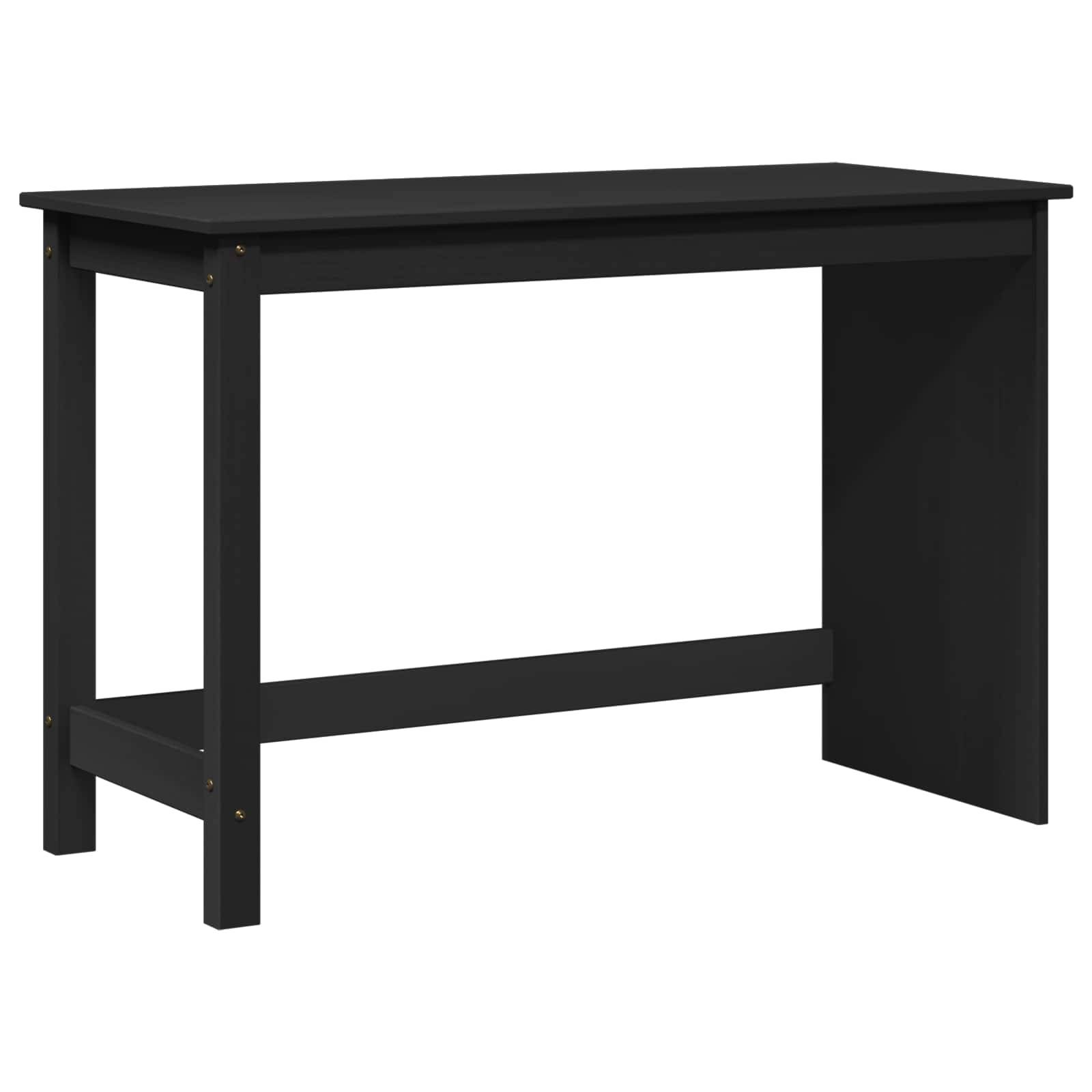 vidaXL Schreibtischschrank-Set 2 stk. Schwarz Massives Kiefernholz