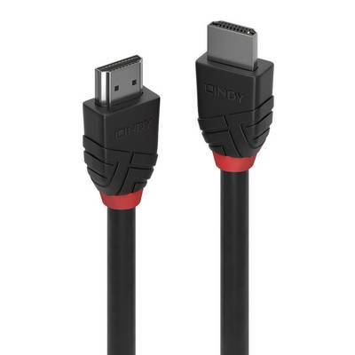 Zwei schwarze HDMI-Kabel mit roten Akzenten, mit Steckern, die mit 