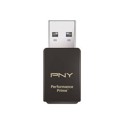 Schwarzes USB-Speicherlaufwerk mit der Kennzeichnung „PNY Performance Prime