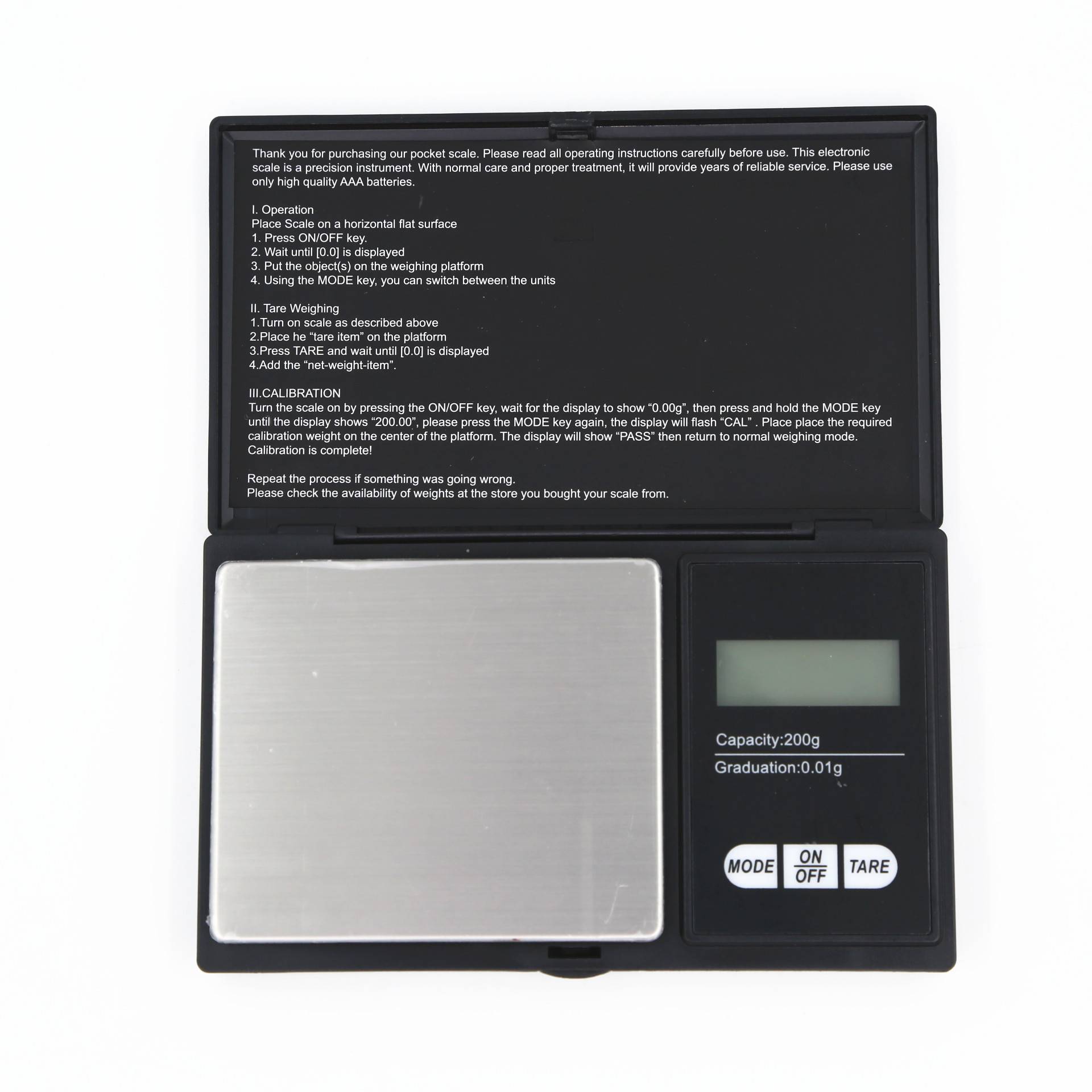 Digitale Präzisionswaage für Gold/Edelsteine/Kaffee 0,01 g - 200 g