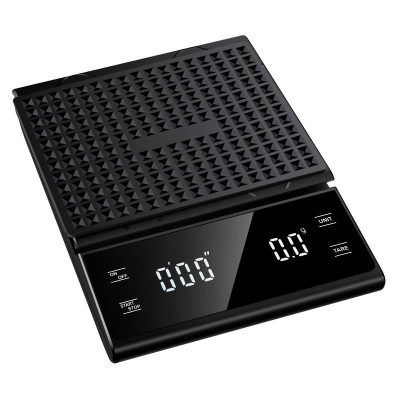5 kg/0,1 g Kaffeewaage mit Timer, USB-Aufladung Black