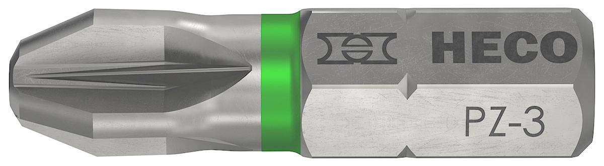 Nahaufnahme einer metallischen Werkzeugspitze mit silberner Oberfläche und grünem Band. Das Werkzeug scheint für Präzisionsarbeiten konzipiert zu sein.