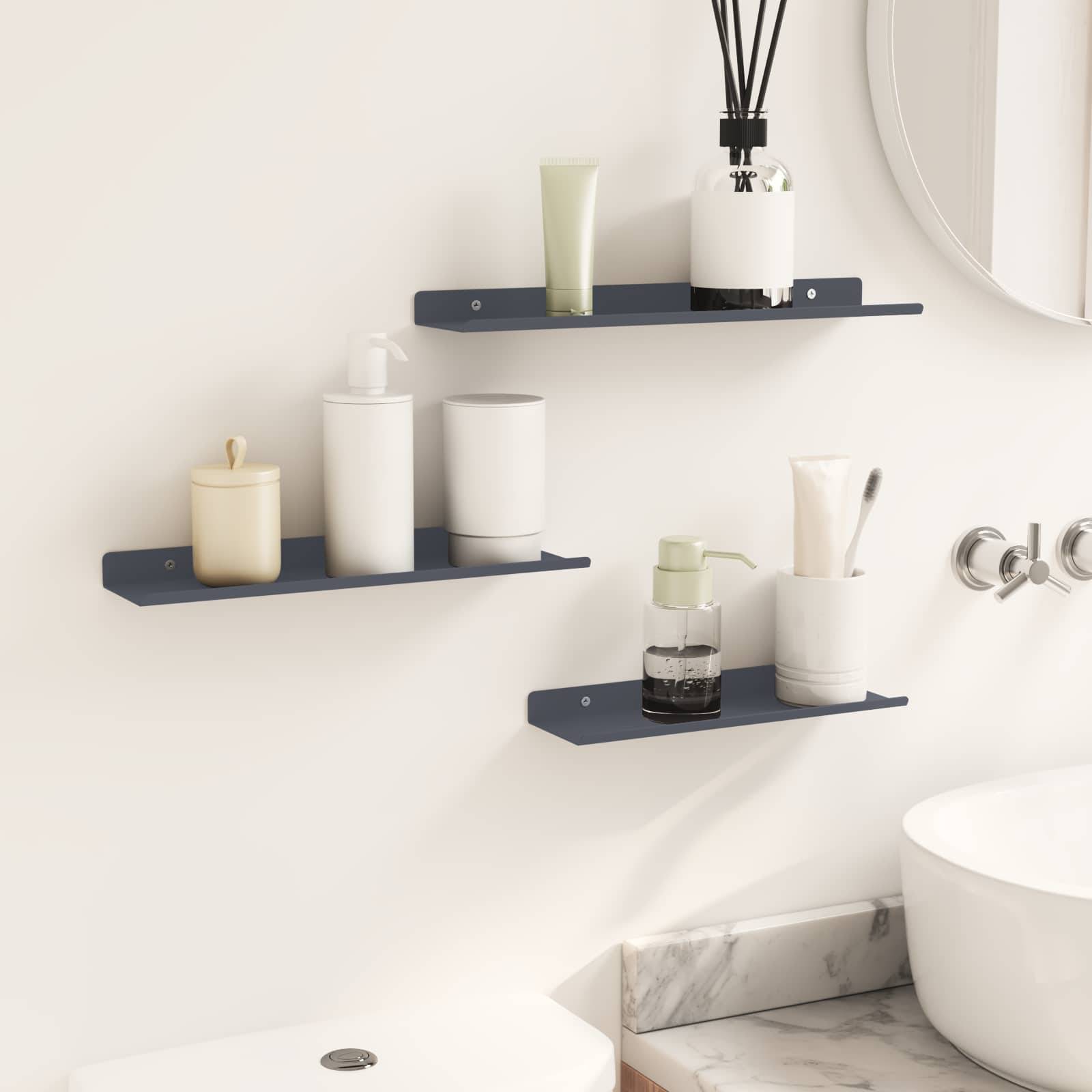 vidaXL Schwebendes Regal 3 pcs Anthrazit 40 x 9 x 2,5 cm Stahl