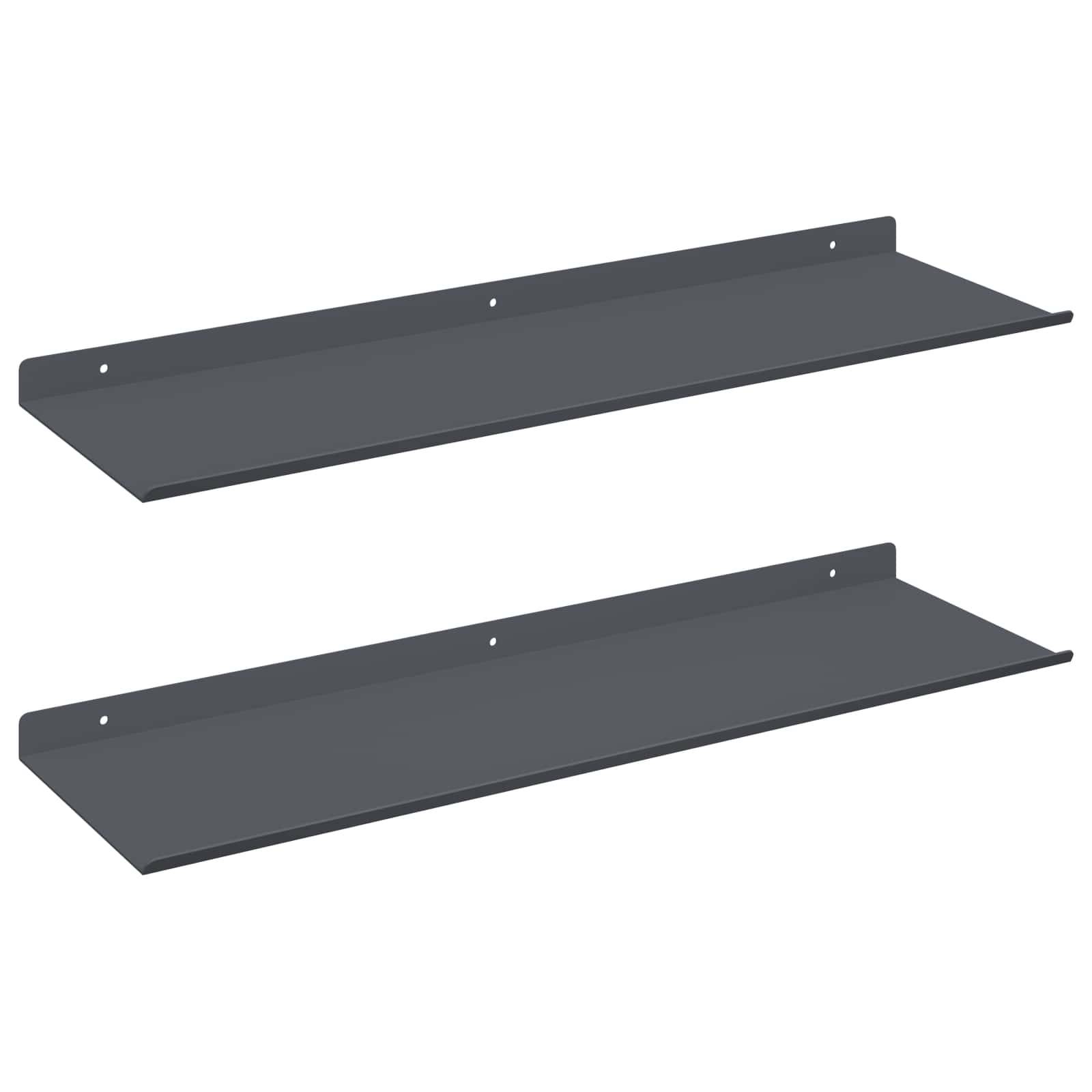 vidaXL Schwebendes Regal 2 pcs Anthrazit 60 x 18 x 2,5 cm Stahl
