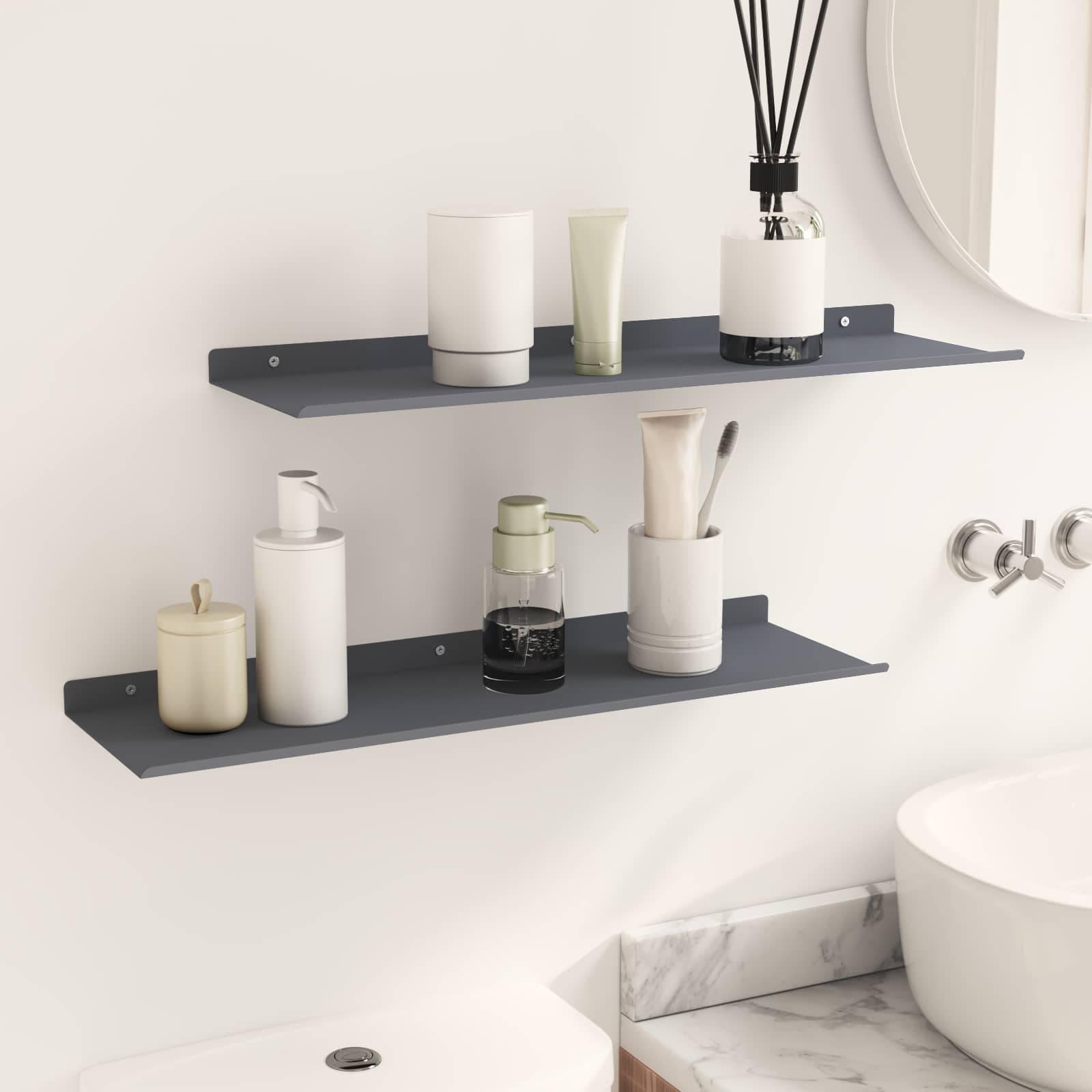 vidaXL Schwebendes Regal 2 pcs Anthrazit 60 x 18 x 2,5 cm Stahl