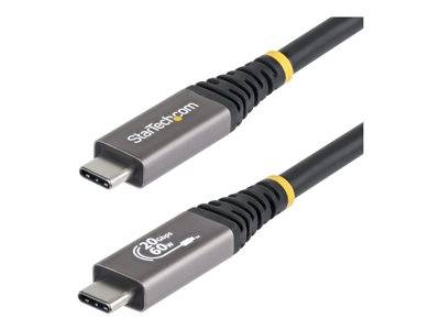 Zwei USB-C-Kabel mit Anschlüssen; eines mit der Bezeichnung „StarTech.com