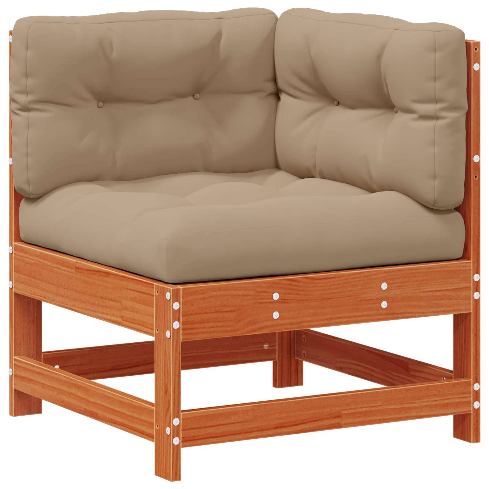 vidaXL Garten-Lounge-Set 4 pcs Wachsbraun Massives Kiefernholz