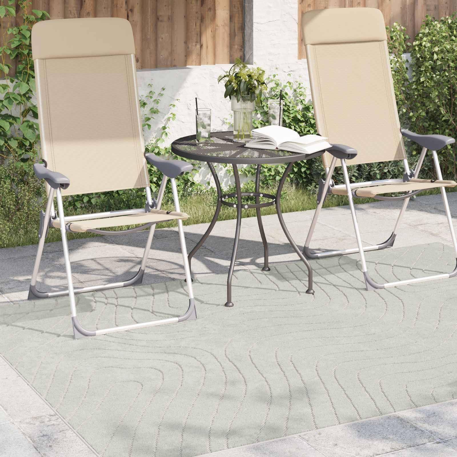 vidaXL Bereichsteppiche PALMERAS Grün 120 x 170 cm Polyester