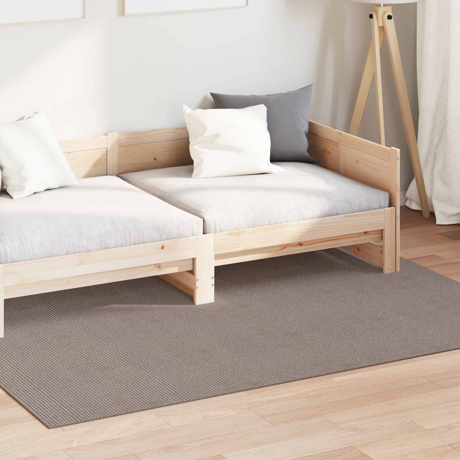 vidaXL Bereichsteppiche Rechtwinklig LUGO Taupe 140 x 200 cm Polyester