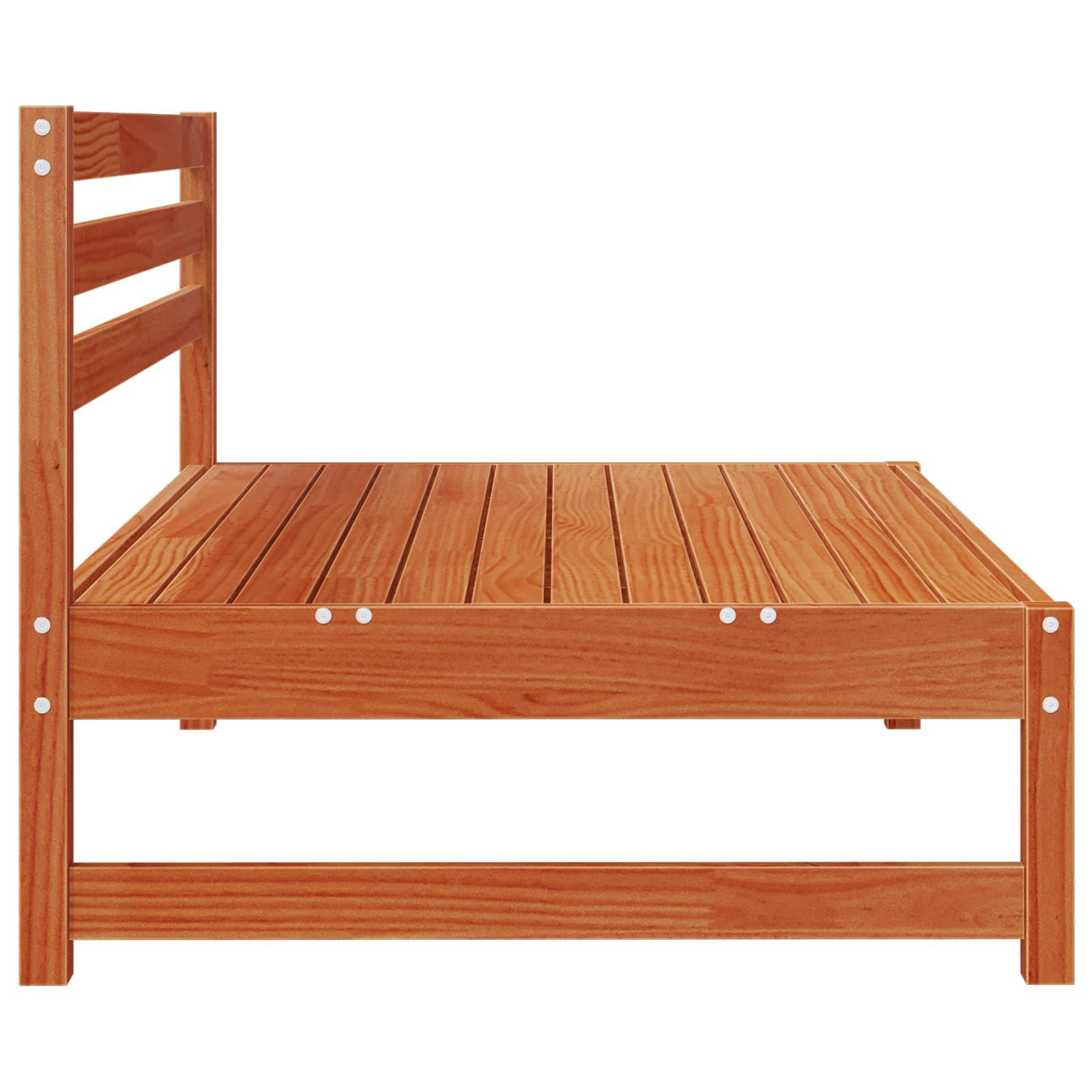 vidaXL Garten Mittelssofa Massives Kiefernholz Wachsbraun