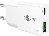 Goobay USB-C™ PD GaN Dual-Schnellladegerät Slim (30 W) weiß- Eingang, Typ: