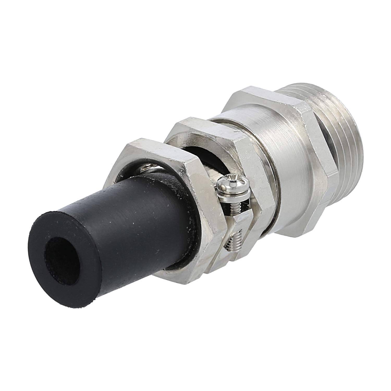 Verschraubung mit Biegeschutz M20x1,5 ZBKM-20/2L Sechskant-Zwischenstutzen Messing (CuZn) vernickelt Gewindelänge