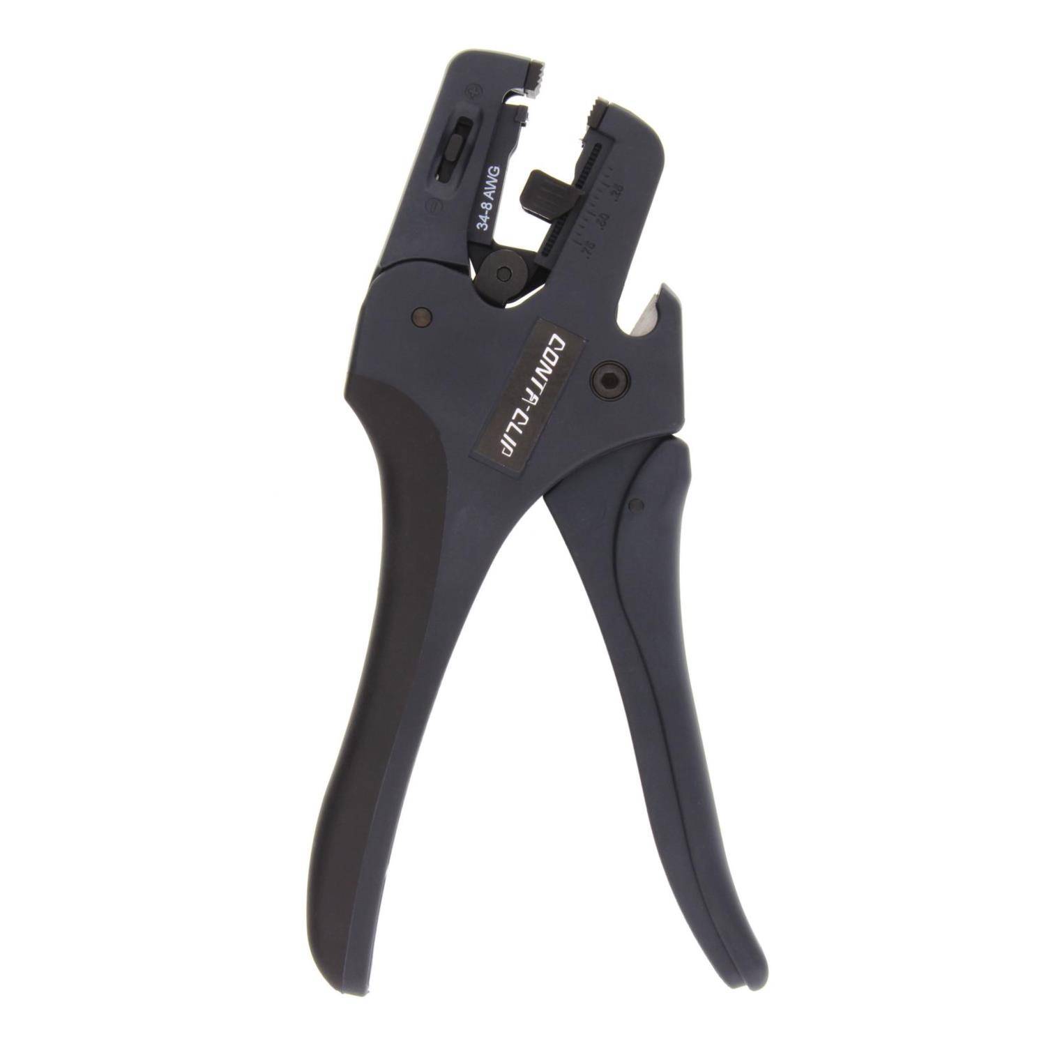 CONTA-CLIP Abisolierzange Stripfix Querschnitt 0,02mm² - 10mm² AWG34 - AWG8 für Kupfer und ALU Leitungen - 1 Stück