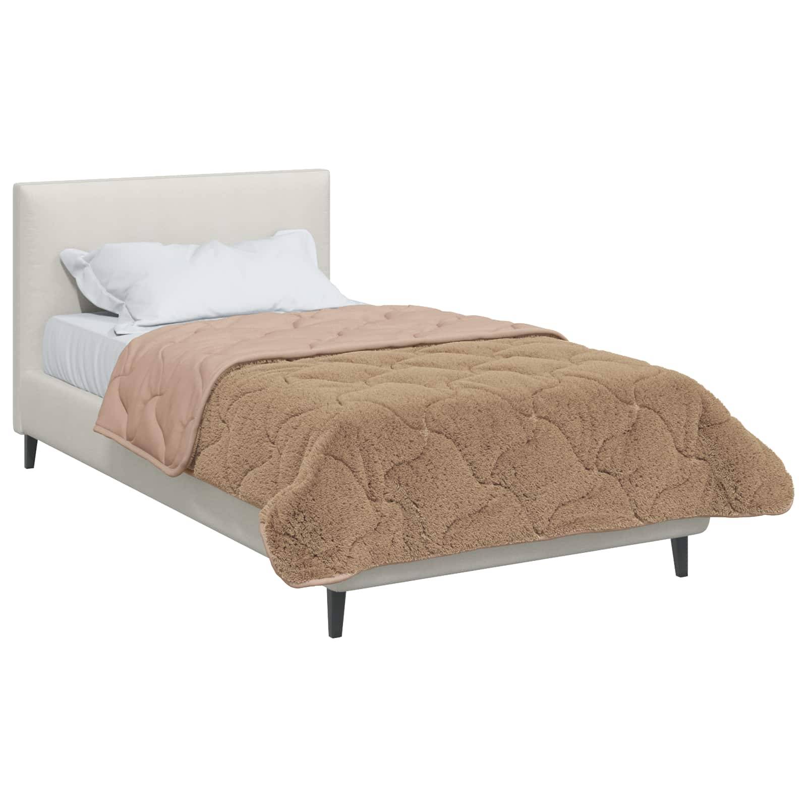 vidaXL Winterbettdecke Taupe 135 x 220 cm Mikrofaser und Teddy-Fleece