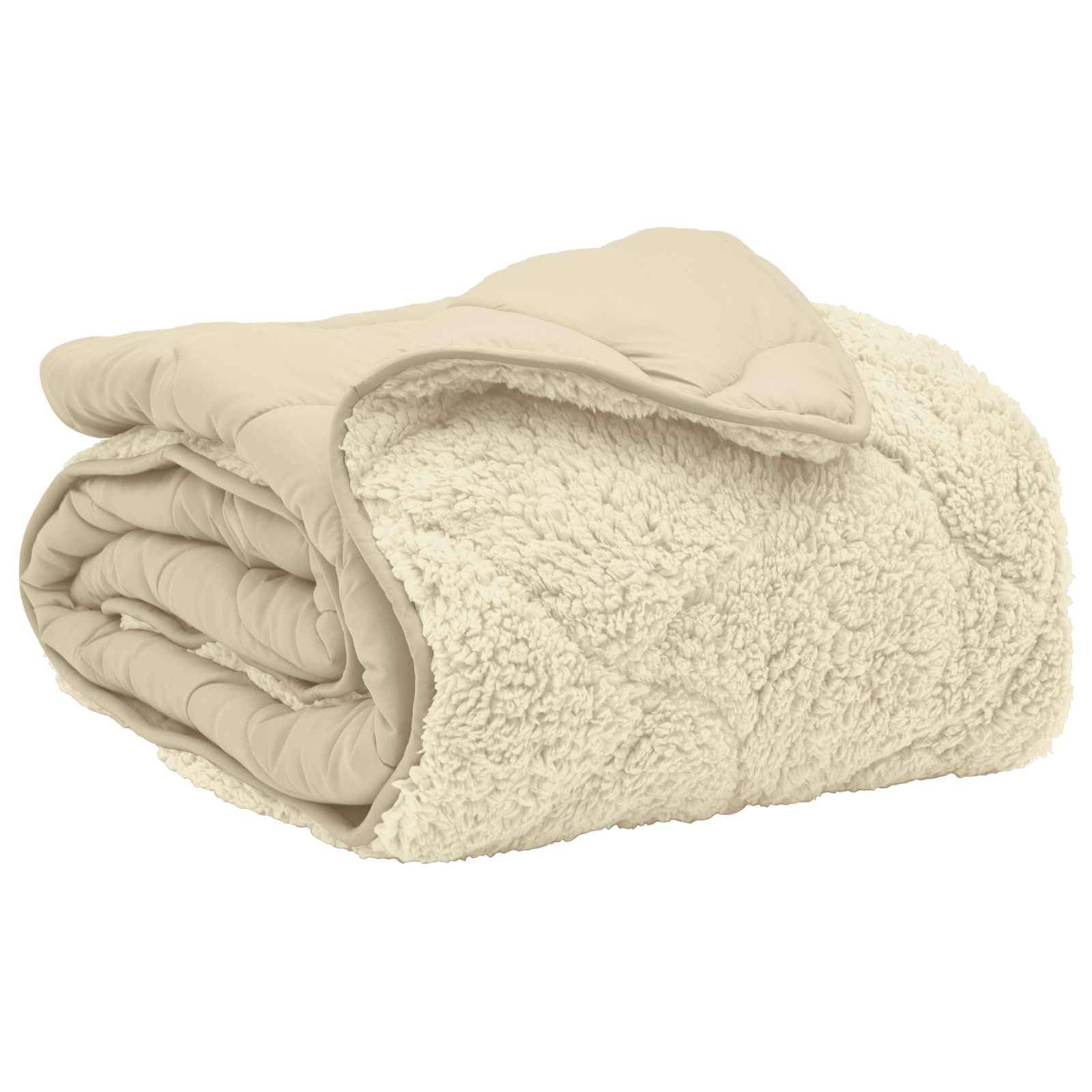 vidaXL Sommerdecke Creme 220 x 260 cm Mikrofaser und Teddy-Fleece