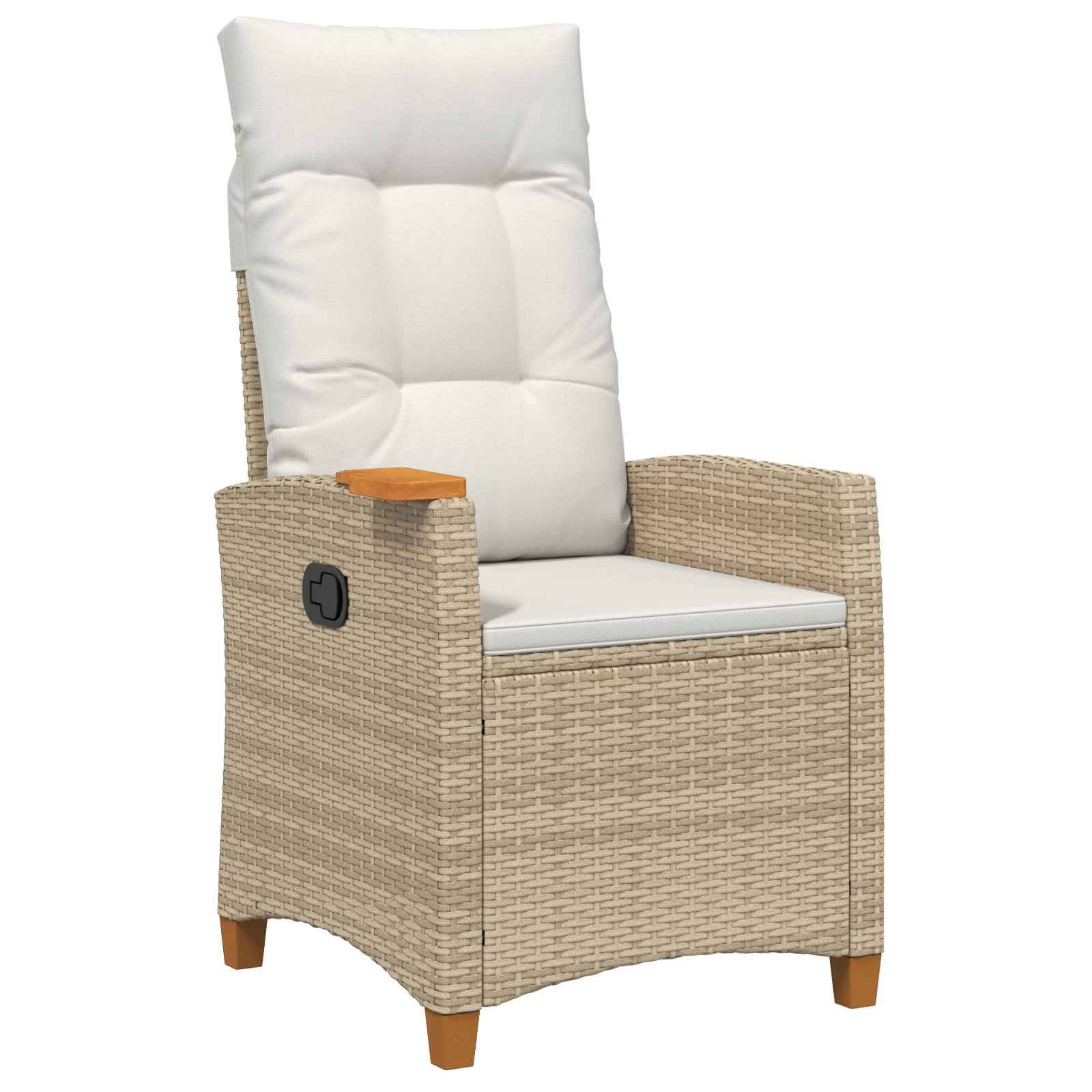 vidaXL Liegestuhl mit Teeteller 62 x 64 x 112 cm Poly-Rattan