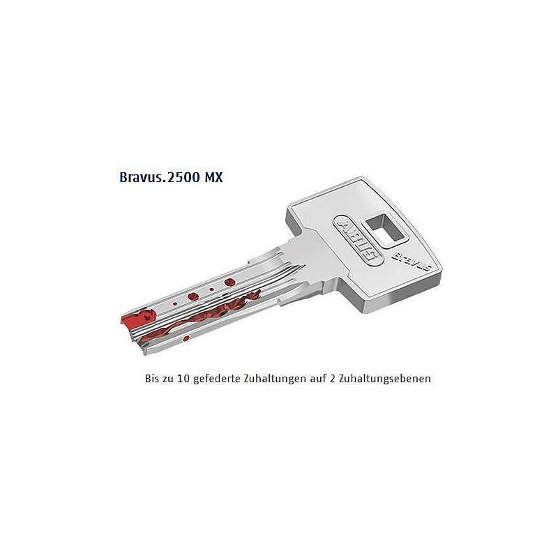 Abus Bravus.2500 MX Doppelzyl. 45/45 vs. 3 Schl., Sicherheitslevel:SEHR HOCH | Bravus.2500 MX Profildoppelzylinder | In