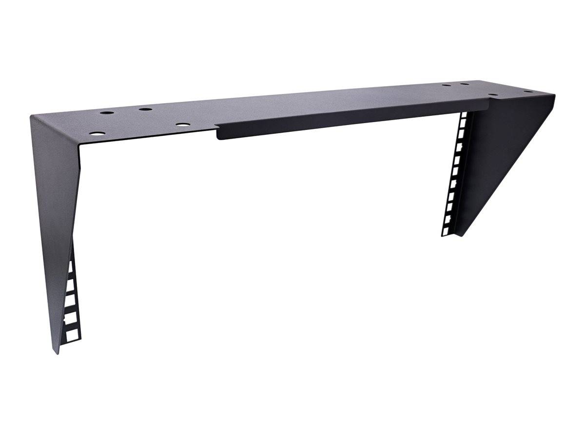 Montageklammer für Serverrack; flaches, gelochtes Metall mit L-förmigen Seiten; konstruiert zur Unterstützung von Geräten in einem Rackgehäuse-System.