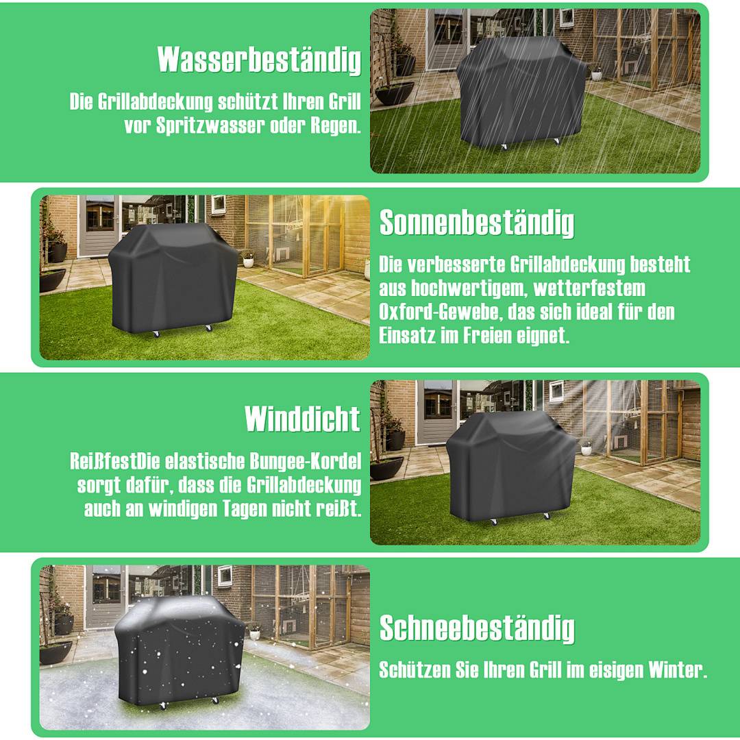 Grillschutzhüllen Grill Gasgrill (145x61x117cm) Abdeckhaube Grillabdeckung Abdeckung Grillhaube Regenschutz Schutzhülle Abdeckplane Outdoor BBQ