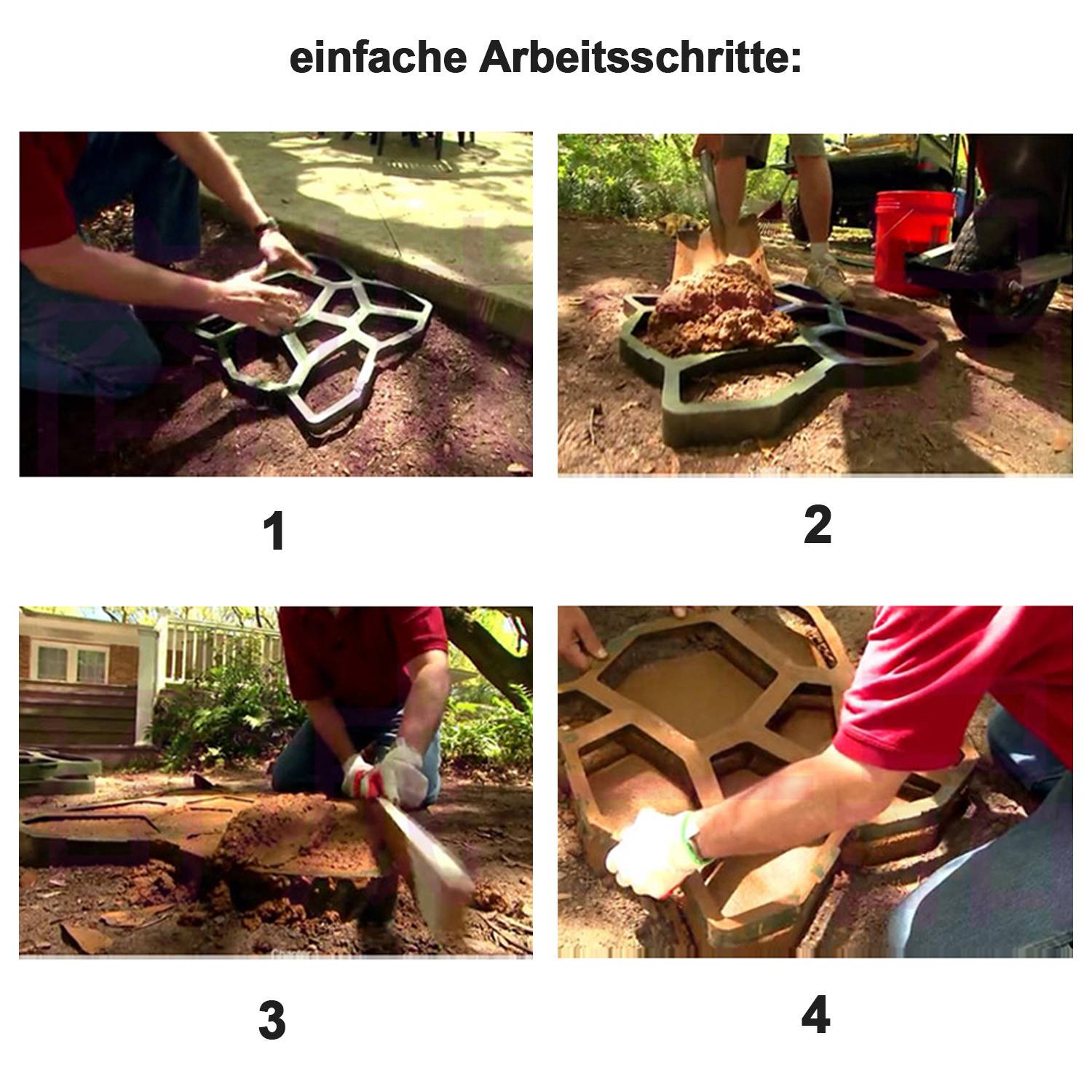 5pcs Kunststoff Pflasterform für Beton – Wiederverwendbare Gehwegform für Garten & Außenbereiche, langlebig & korrosionsfrei