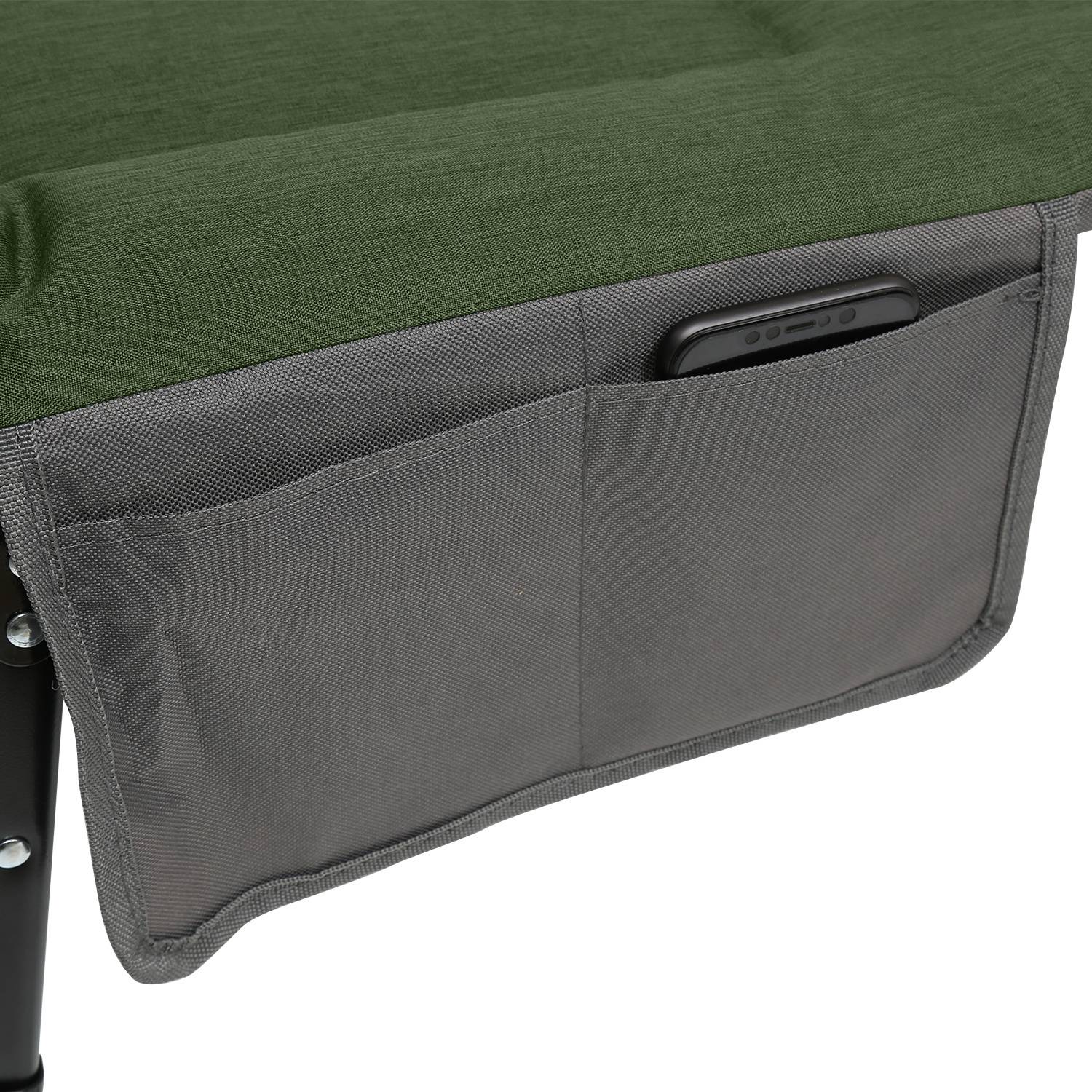 Karpfenliege, Angelliege bis 150kg belastbar, Campingliege Campingbett klappbar mit 6-Fach Verstellbarer rückenlehne, Feldbett Klappbett für Angeln