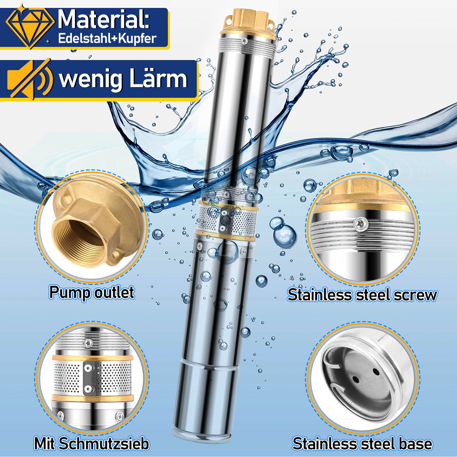 Bild zeigt eine Tauchpumpe mit der Bezeichnung 