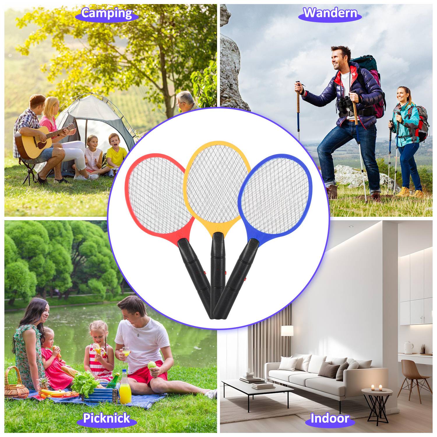 Eine Collage zeigt Aktivitäten: 