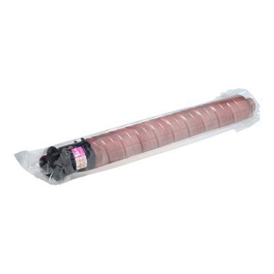 Ein versiegeltes Paket mit einer rosa zylindrischen Tonerkartusche.