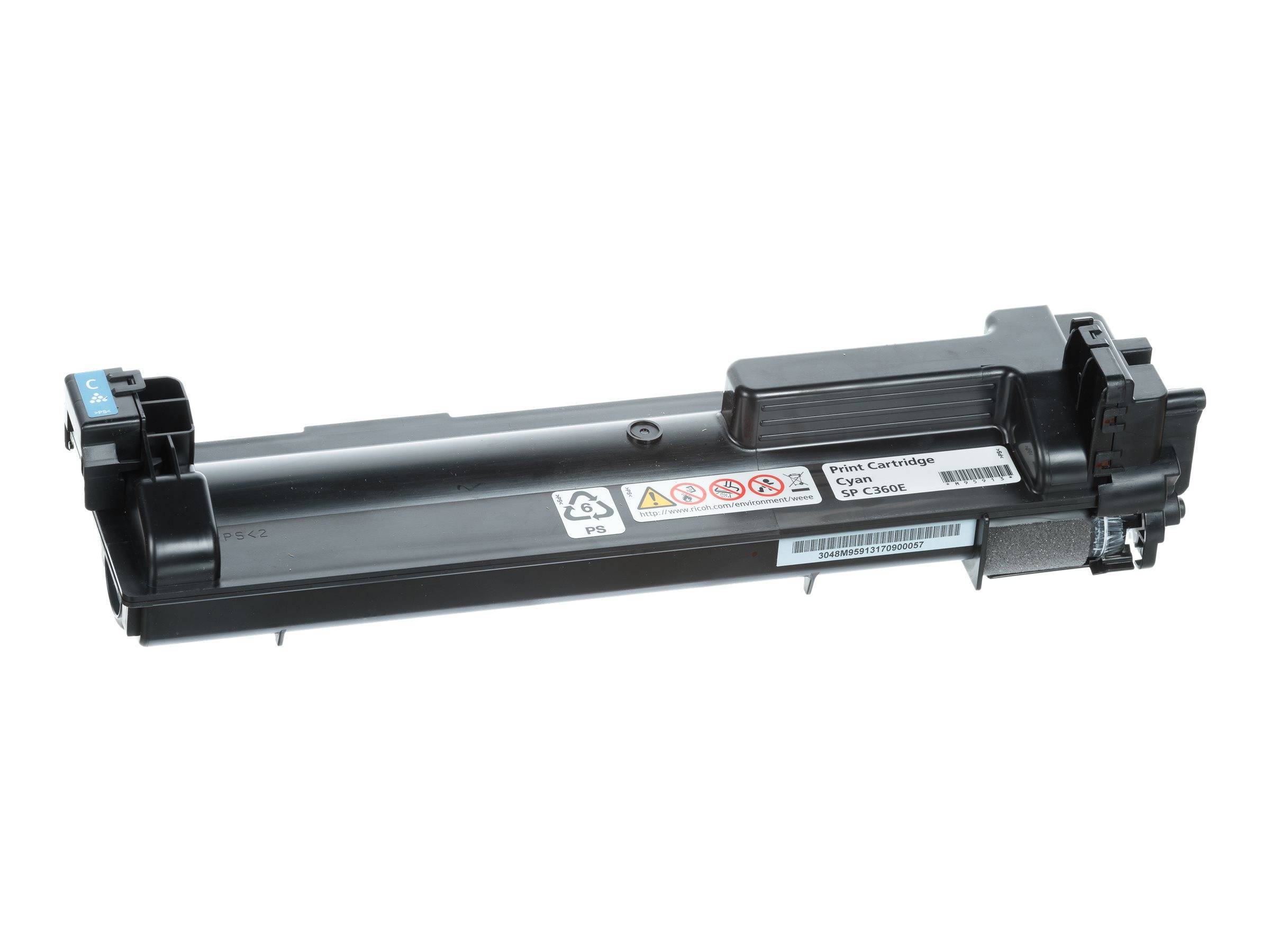 Eine schwarze Druckerpatrone mit der Bezeichnung „Print Cartridge SP C360E