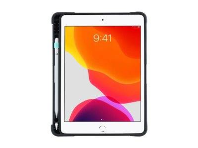 Ein Tablet mit einem farbenfrohen abstrakten Hintergrundbild, das die Uhrzeit „9:41