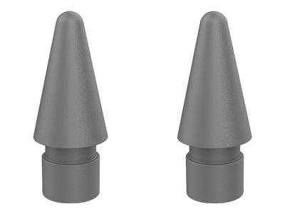Zwei graue, kegelförmige Gummispitzen, die zur Verwendung am Ende von Gehstöcken oder Gehstöcken konzipiert sind. Sie bieten Halt und Stabilität auf Oberflächen.