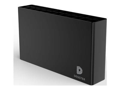 Schwarzer rechteckiger Behälter der Marke „Deoster