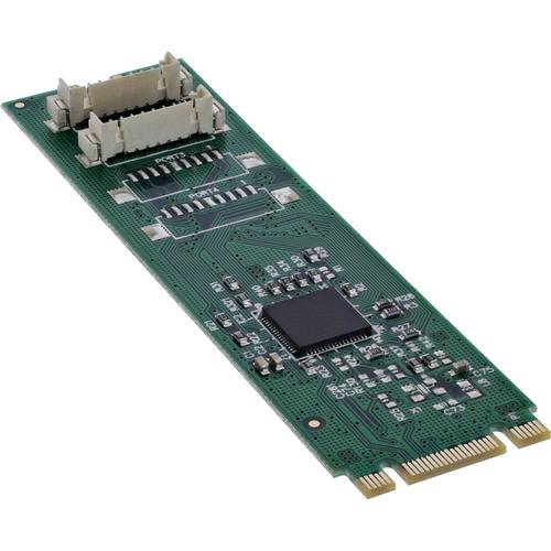 Eine Nahaufnahme einer grünen Leiterplatte mit elektronischen Komponenten, einschließlich eines zentralen Chips und Steckverbindungen, die in Computer-Hardware verwendet werden.