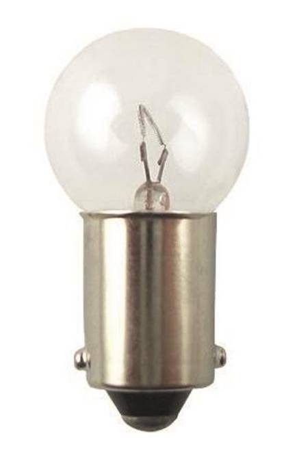 Eine einzelne klare Glühbirne aus Glas mit metallischem Sockel, aufrecht dargestellt, die ihr einfaches Design hervorhebt und für die Verwendung in Leuchten bestimmt ist.