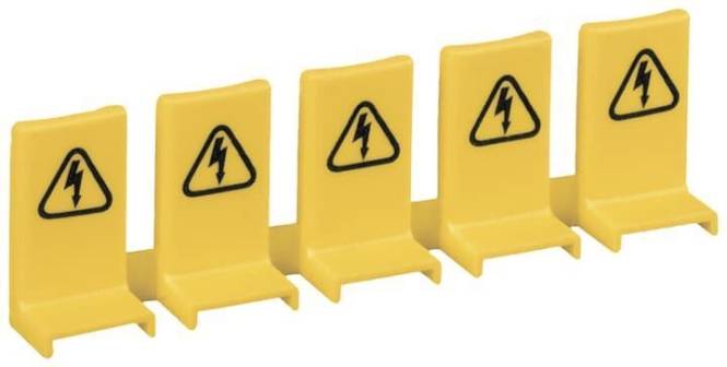 Gelbe Elektrogefahren-Warnsperren mit schwarzen Blitzsymbolen warnen vor potenzieller elektrischer Gefahr.