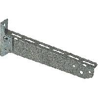 Metallmontageklammer mit einem flachen Tragarm und mehreren Schraubenlöchern. Wird für Regale oder strukturelle Unterstützung verwendet.