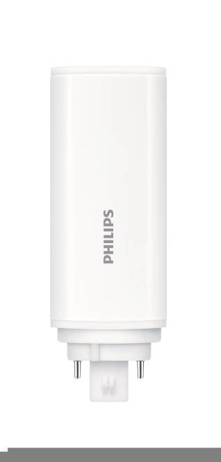 Ein weißes zylindrisches Gerät von Philips, wahrscheinlich ein Luftreiniger oder ein ähnliches Gerät, wird mit dem vertikal in der Mitte angezeigten Markennamen gezeigt.