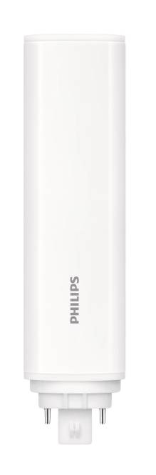 Eine weiße Philips-Powerbank, aufrecht stehend, die ihr elegantes und minimalistisches Design zur Schau stellt.