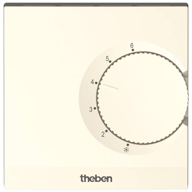 Thermostatregler auf etwa 5°C eingestellt, mit „theben