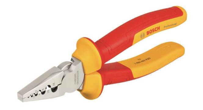 Rot- und gelbisolierte Drahtschneider mit 